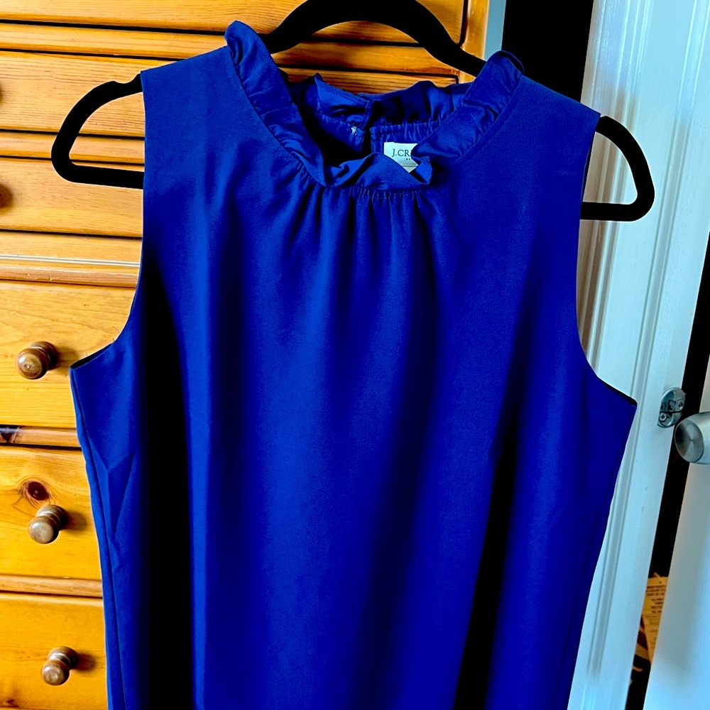 J.Crew Factory Navy Ruffle Collar Tank Top Blouse size Medium- new